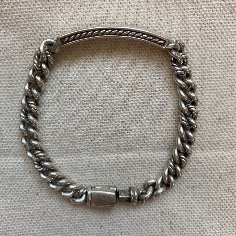 David Yurman Petite Pave Curb Link ID Bracelet